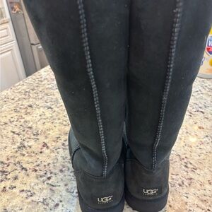 UGG Tall Black Suede Knee Boots